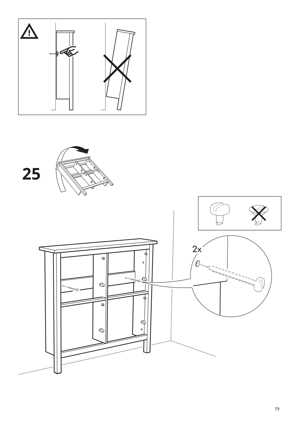 Assembly instructions for IKEA Hemnes shoe cabinet with 4 compartments white | Page 19 - IKEA HEMNES shoe cabinet with 4 compartments 601.561.21