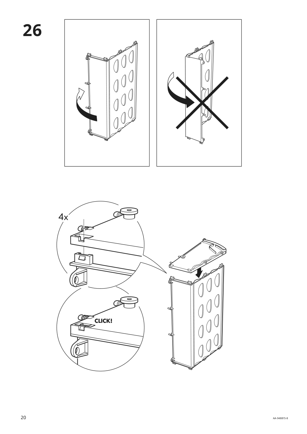 Assembly instructions for IKEA Hemnes shoe cabinet with 4 compartments white | Page 20 - IKEA HEMNES shoe cabinet with 4 compartments 601.561.21