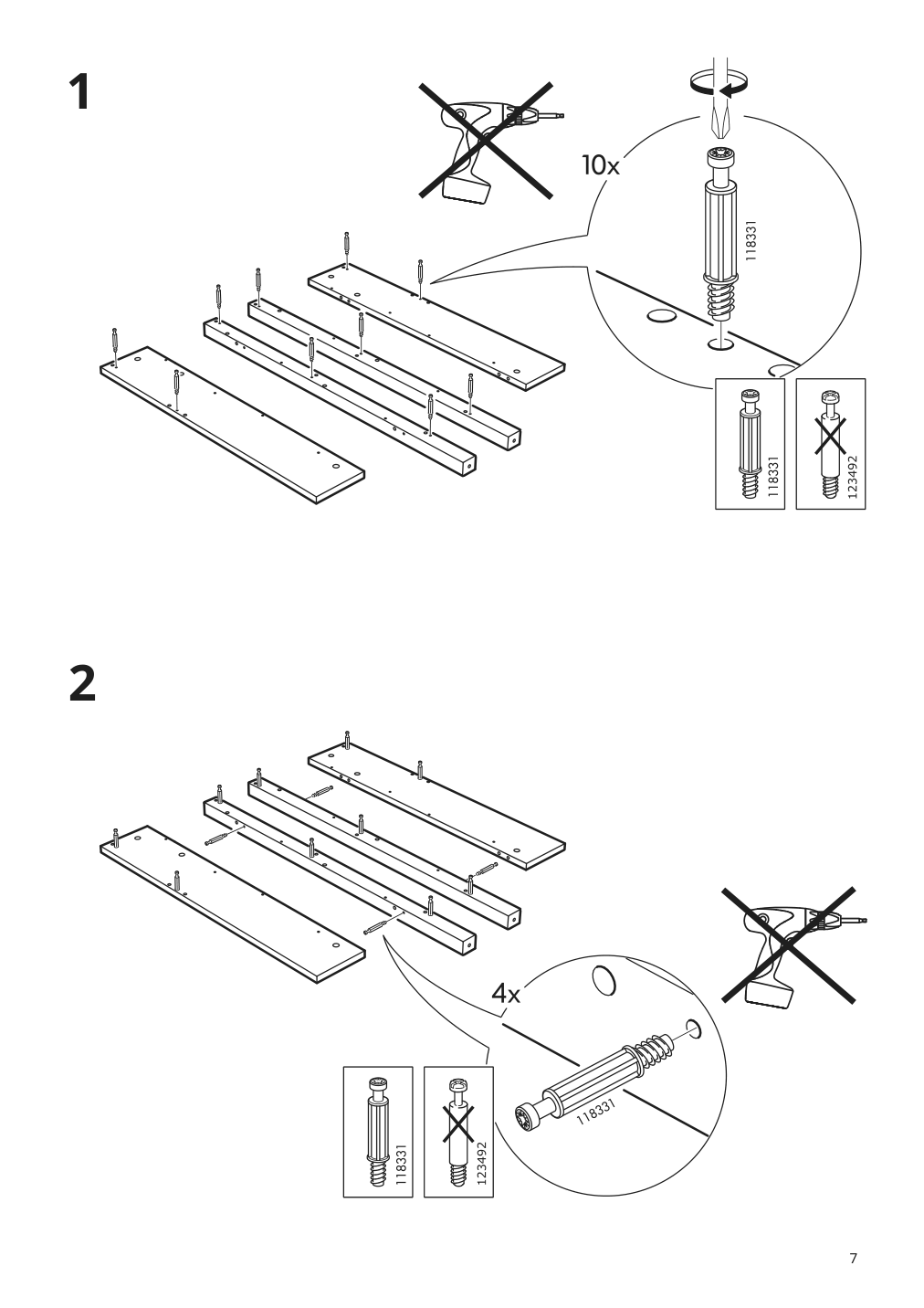 Assembly instructions for IKEA Hemnes shoe cabinet with 4 compartments white | Page 7 - IKEA HEMNES shoe cabinet with 4 compartments 601.561.21