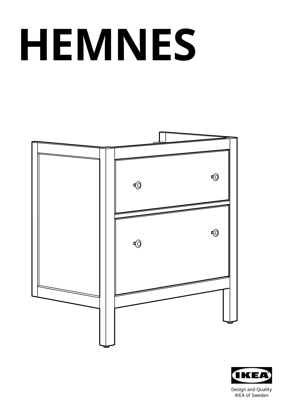 Assembly instructions for IKEA Hemnes sink cabinet with 2 drawers blue | Page 1 - IKEA HEMNES sink cabinet with 2 drawers 605.202.72