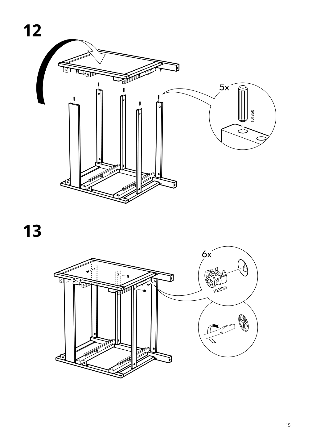 Assembly instructions for IKEA Hemnes sink cabinet with 2 drawers blue | Page 15 - IKEA HEMNES sink cabinet with 2 drawers 605.202.72