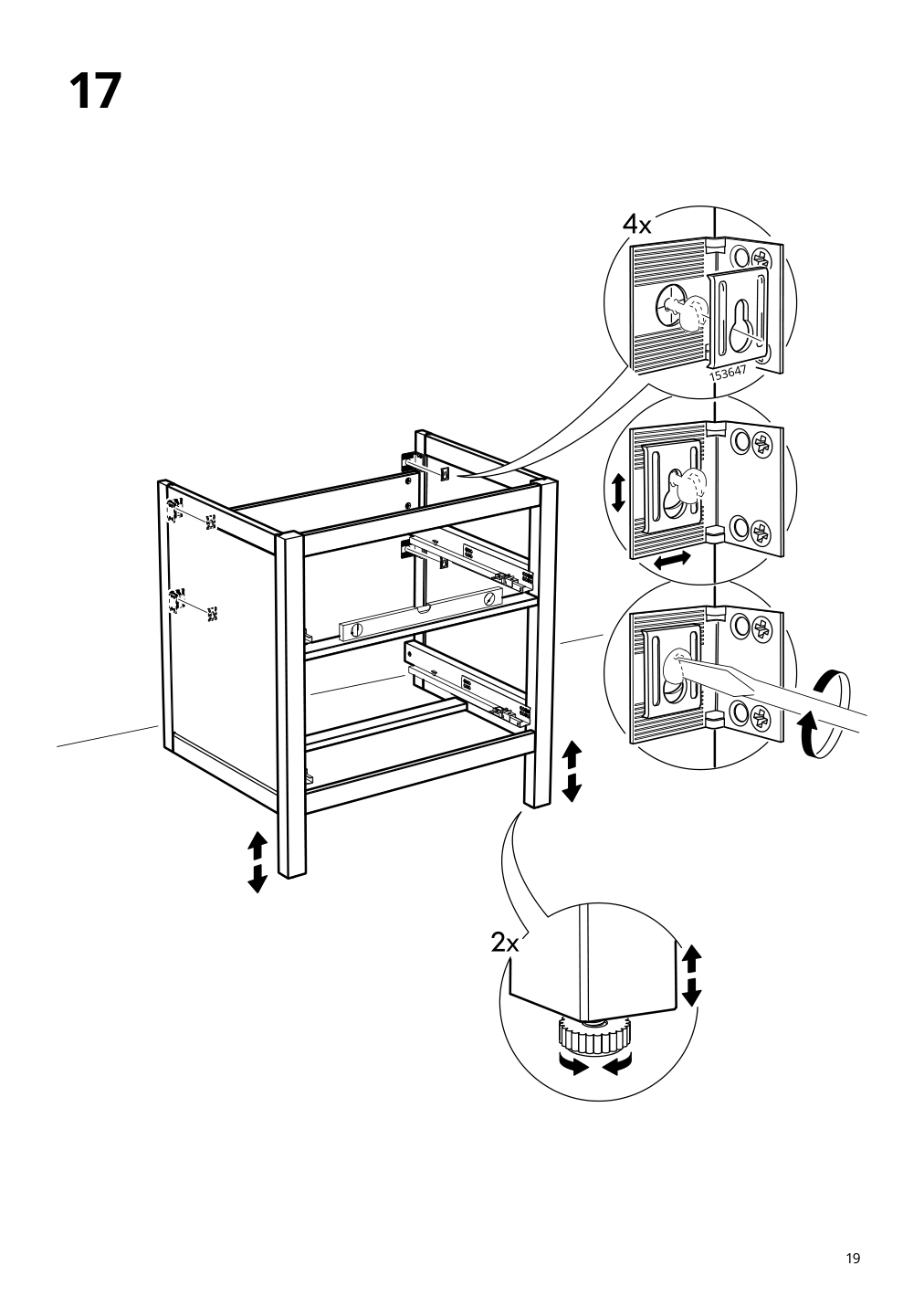 Assembly instructions for IKEA Hemnes sink cabinet with 2 drawers blue | Page 19 - IKEA HEMNES sink cabinet with 2 drawers 605.202.72