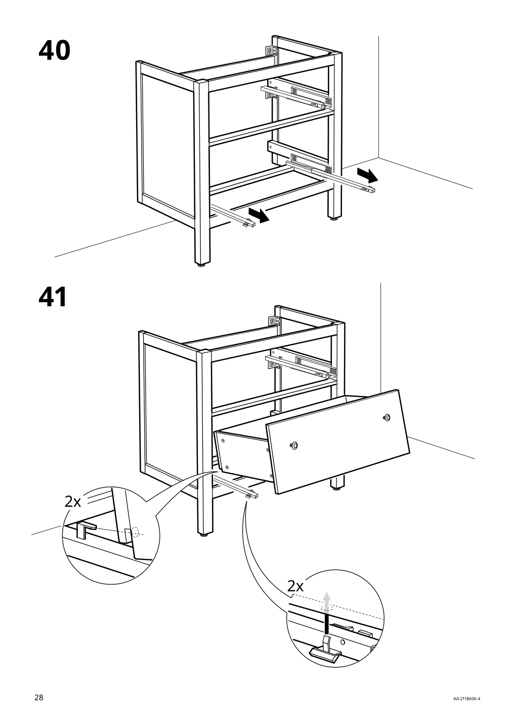 Assembly instructions for IKEA Hemnes sink cabinet with 2 drawers blue | Page 28 - IKEA HEMNES sink cabinet with 2 drawers 605.202.72