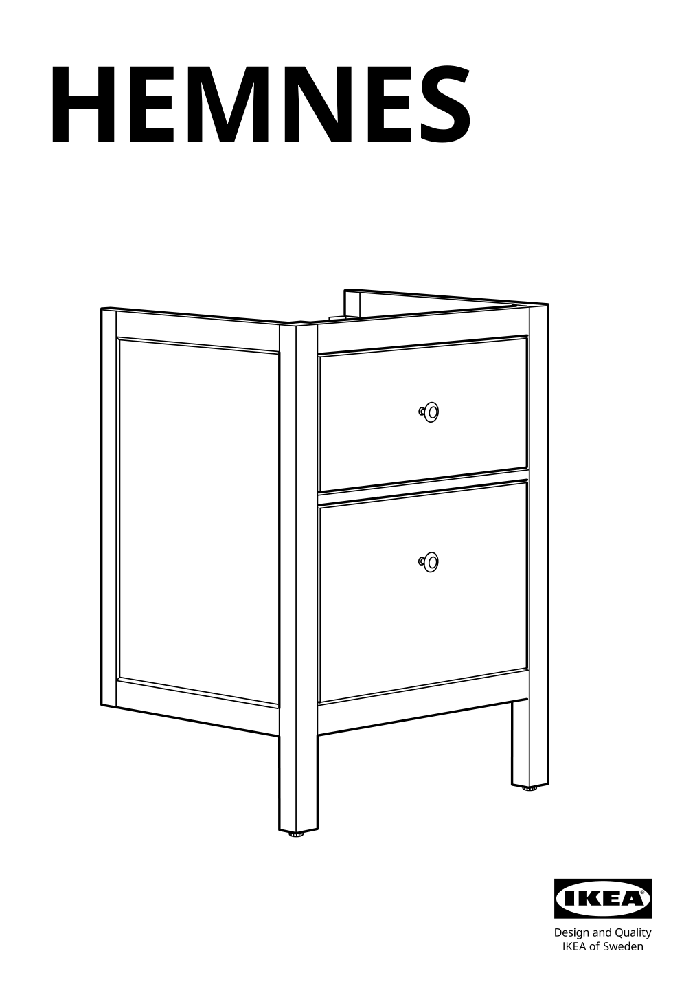 Assembly instructions for IKEA Hemnes sink cabinet with 2 drawers blue | Page 1 - IKEA HEMNES sink cabinet with 2 drawers 805.202.71