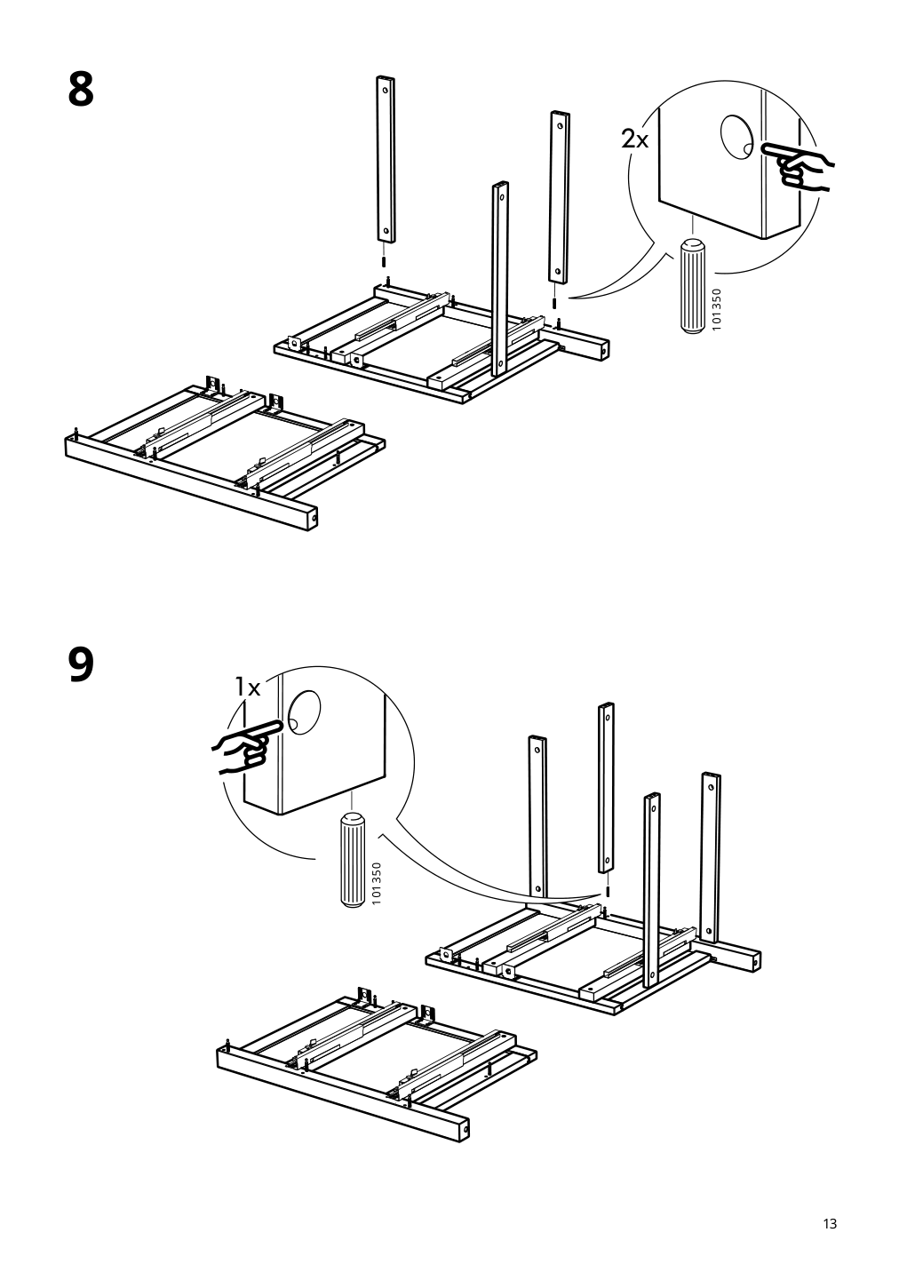 Assembly instructions for IKEA Hemnes sink cabinet with 2 drawers blue | Page 13 - IKEA HEMNES sink cabinet with 2 drawers 805.202.71