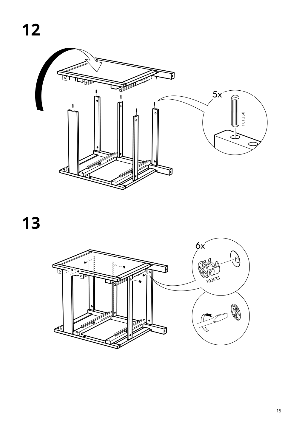 Assembly instructions for IKEA Hemnes sink cabinet with 2 drawers blue | Page 15 - IKEA HEMNES sink cabinet with 2 drawers 805.202.71