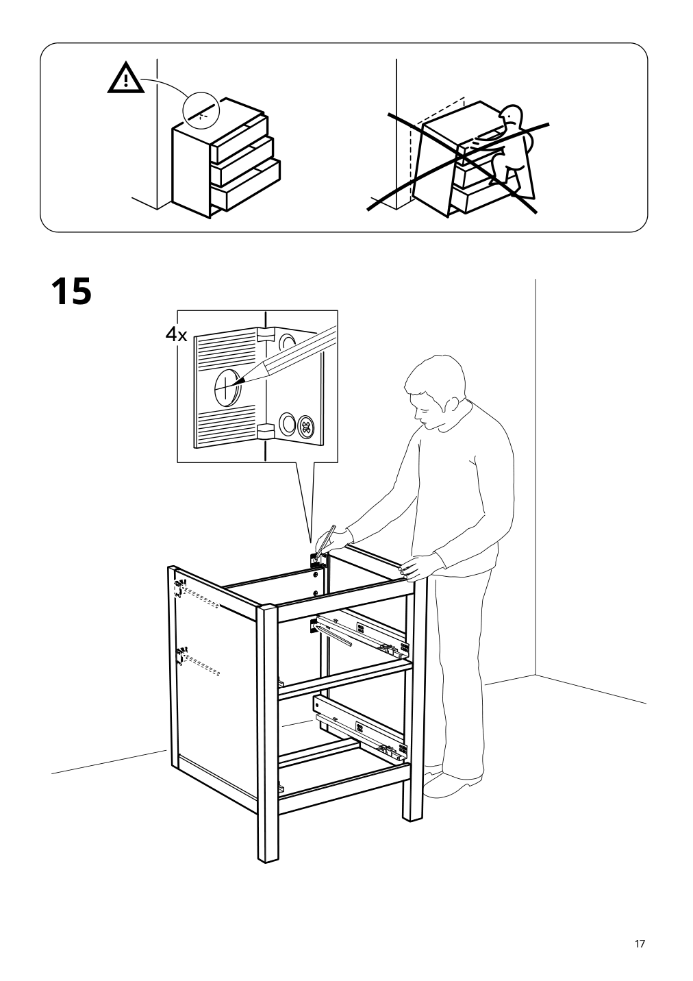 Assembly instructions for IKEA Hemnes sink cabinet with 2 drawers blue | Page 17 - IKEA HEMNES sink cabinet with 2 drawers 805.202.71