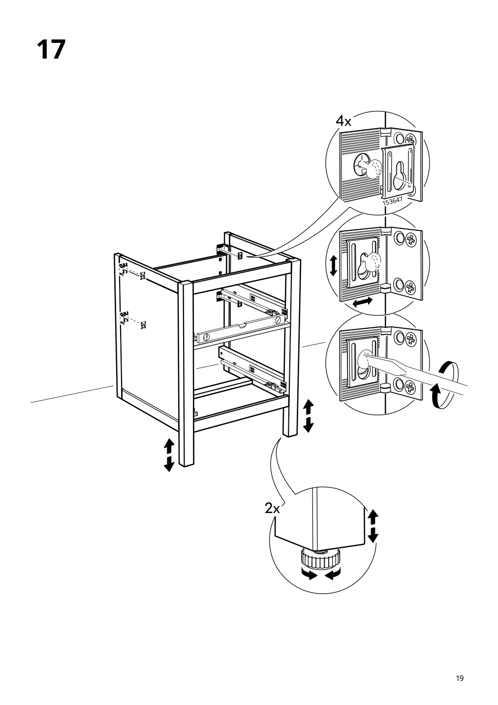 Assembly instructions for IKEA Hemnes sink cabinet with 2 drawers blue | Page 19 - IKEA HEMNES sink cabinet with 2 drawers 805.202.71