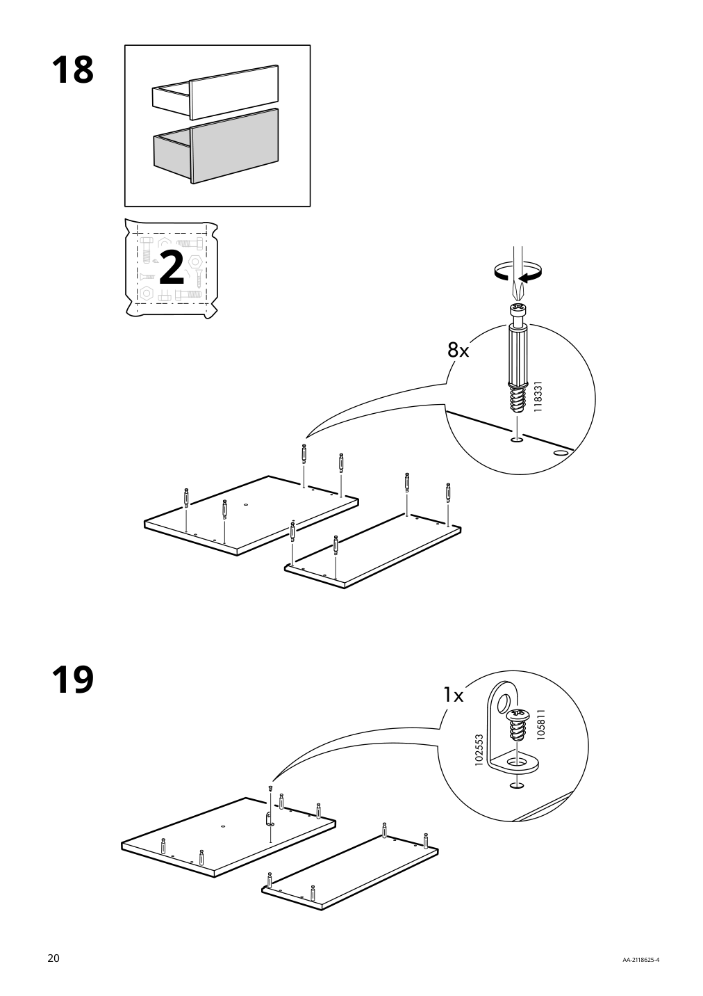 Assembly instructions for IKEA Hemnes sink cabinet with 2 drawers blue | Page 20 - IKEA HEMNES sink cabinet with 2 drawers 805.202.71