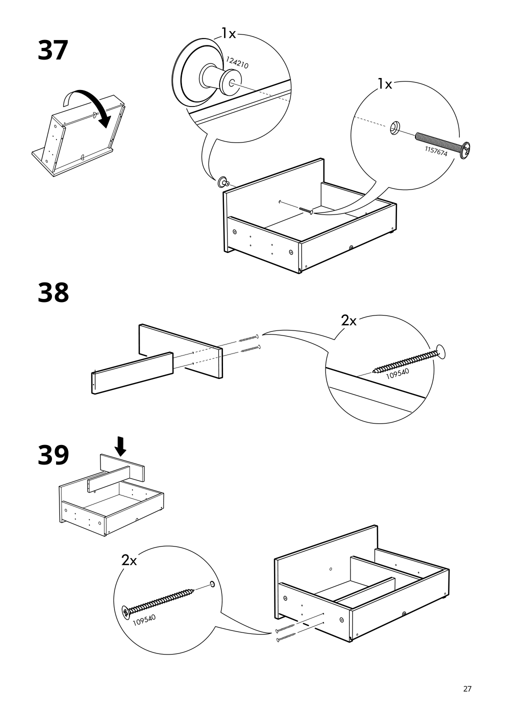 Assembly instructions for IKEA Hemnes sink cabinet with 2 drawers blue | Page 27 - IKEA HEMNES sink cabinet with 2 drawers 805.202.71