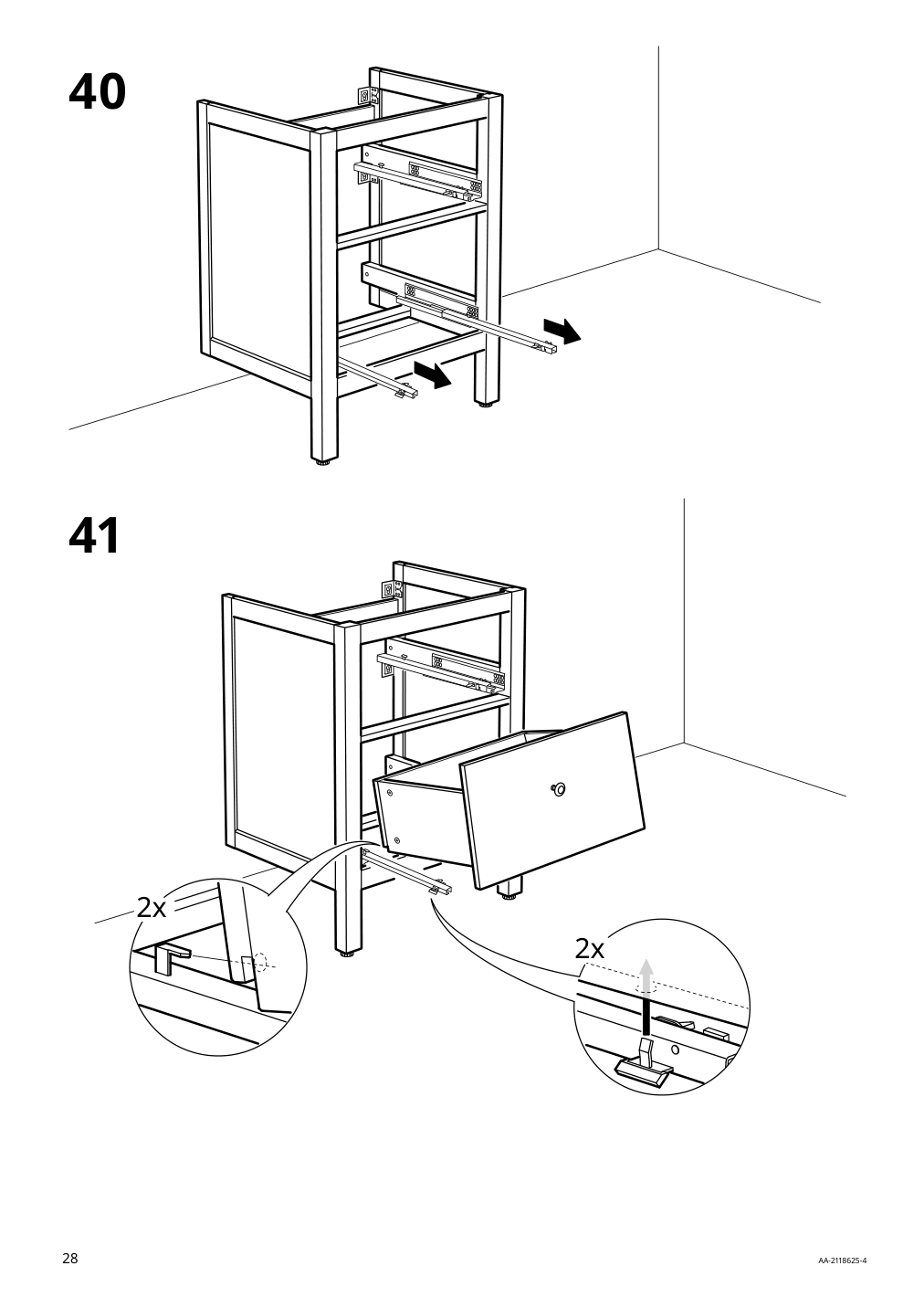 Assembly instructions for IKEA Hemnes sink cabinet with 2 drawers blue | Page 28 - IKEA HEMNES sink cabinet with 2 drawers 805.202.71