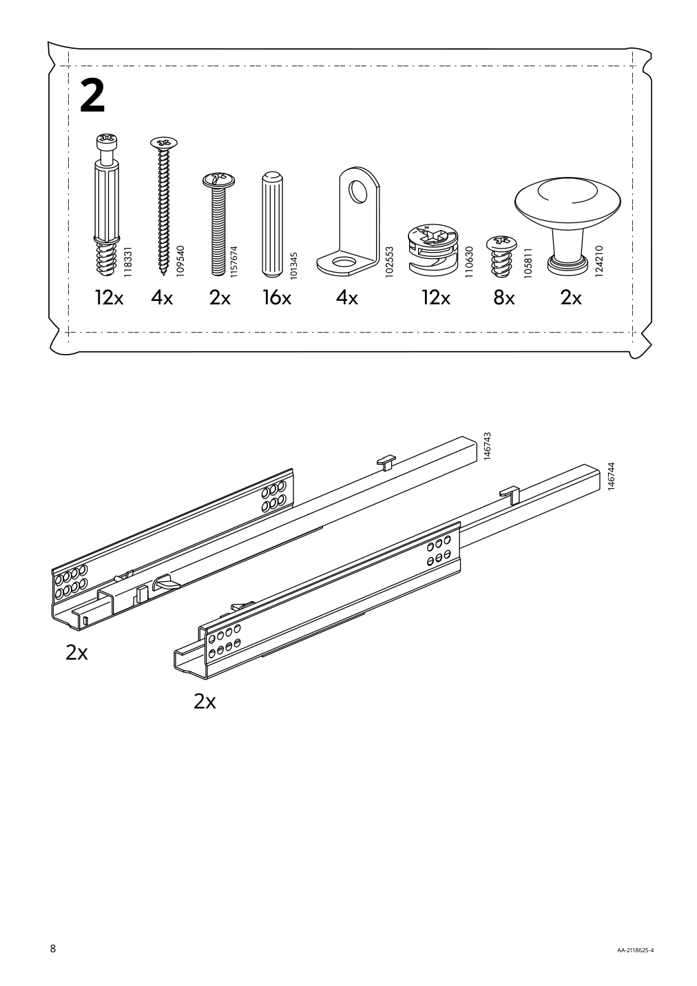 Assembly instructions for IKEA Hemnes sink cabinet with 2 drawers blue | Page 8 - IKEA HEMNES sink cabinet with 2 drawers 805.202.71