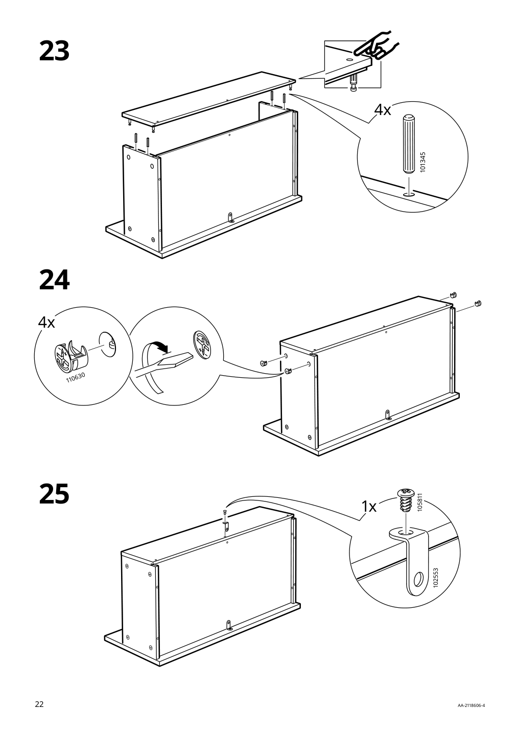 Assembly instructions for IKEA Hemnes sink cabinet with 2 drawers gray | Page 22 - IKEA HEMNES sink cabinet with 2 drawers 103.487.88