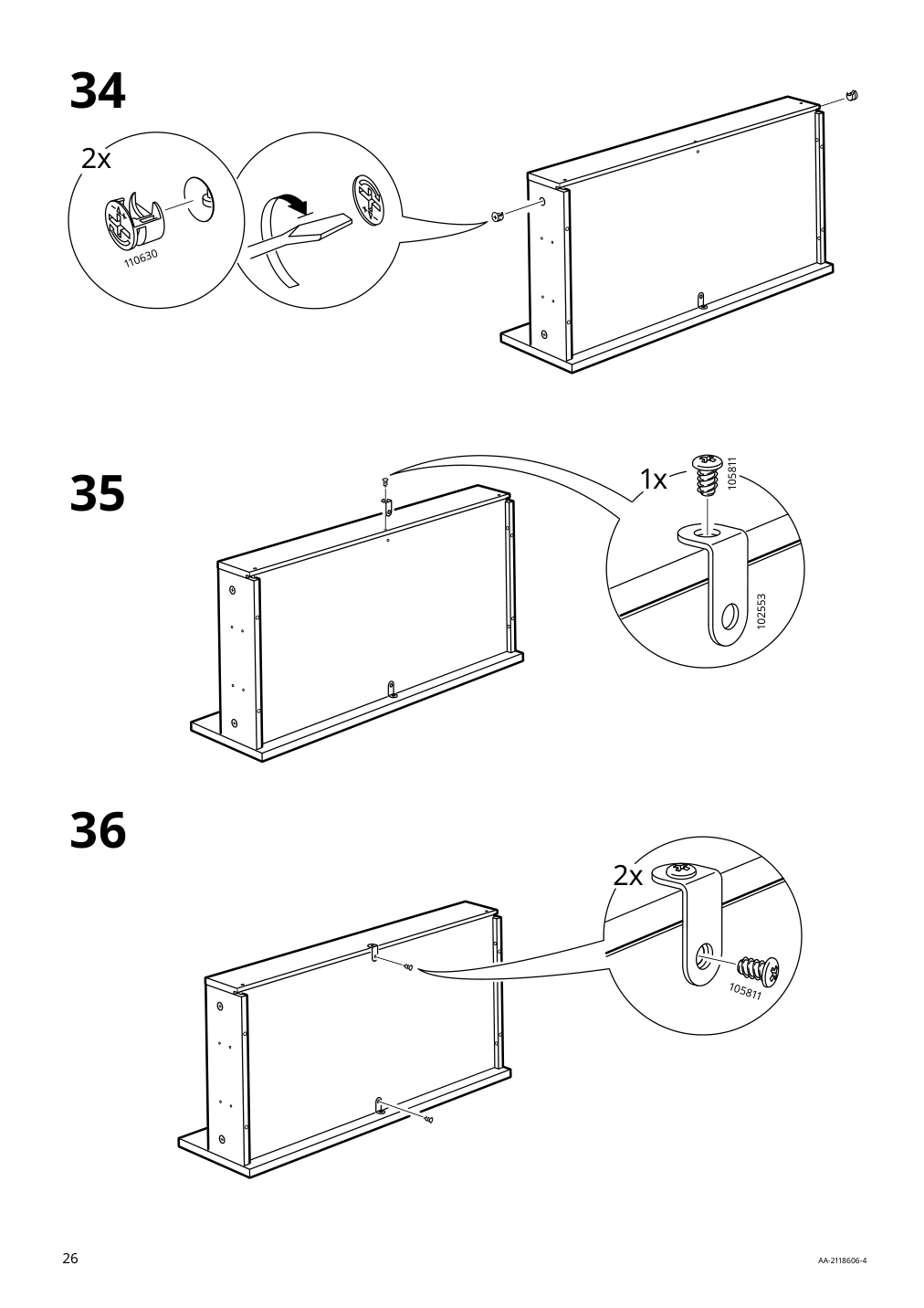 Assembly instructions for IKEA Hemnes sink cabinet with 2 drawers gray | Page 26 - IKEA HEMNES / RÄTTVIKEN bathroom furniture, set of 5 693.898.47