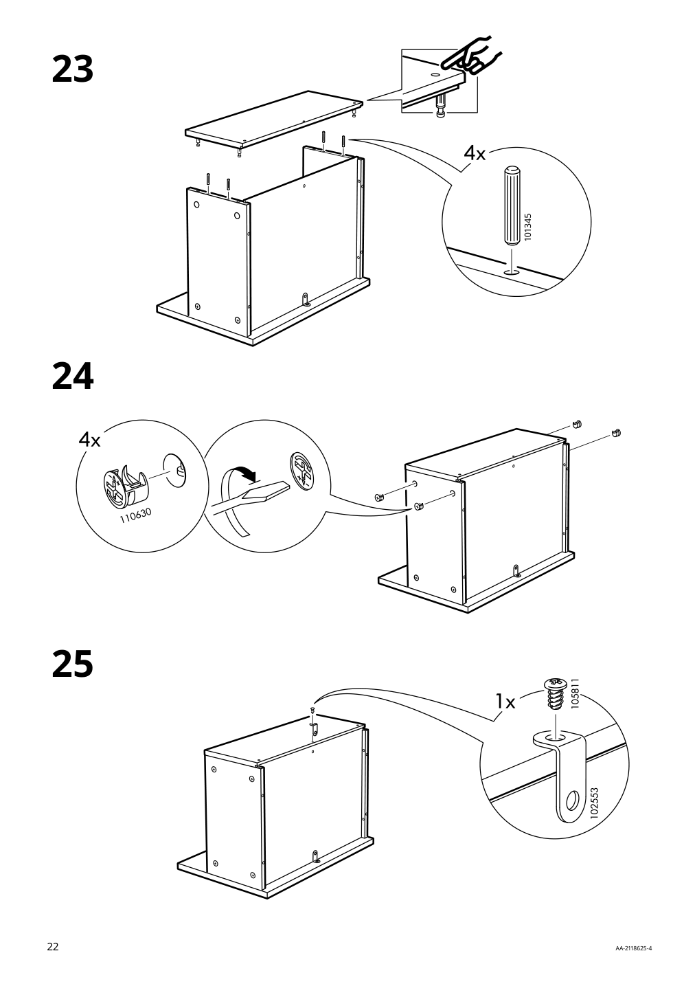 Assembly instructions for IKEA Hemnes sink cabinet with 2 drawers gray | Page 22 - IKEA HEMNES sink cabinet with 2 drawers 403.487.63