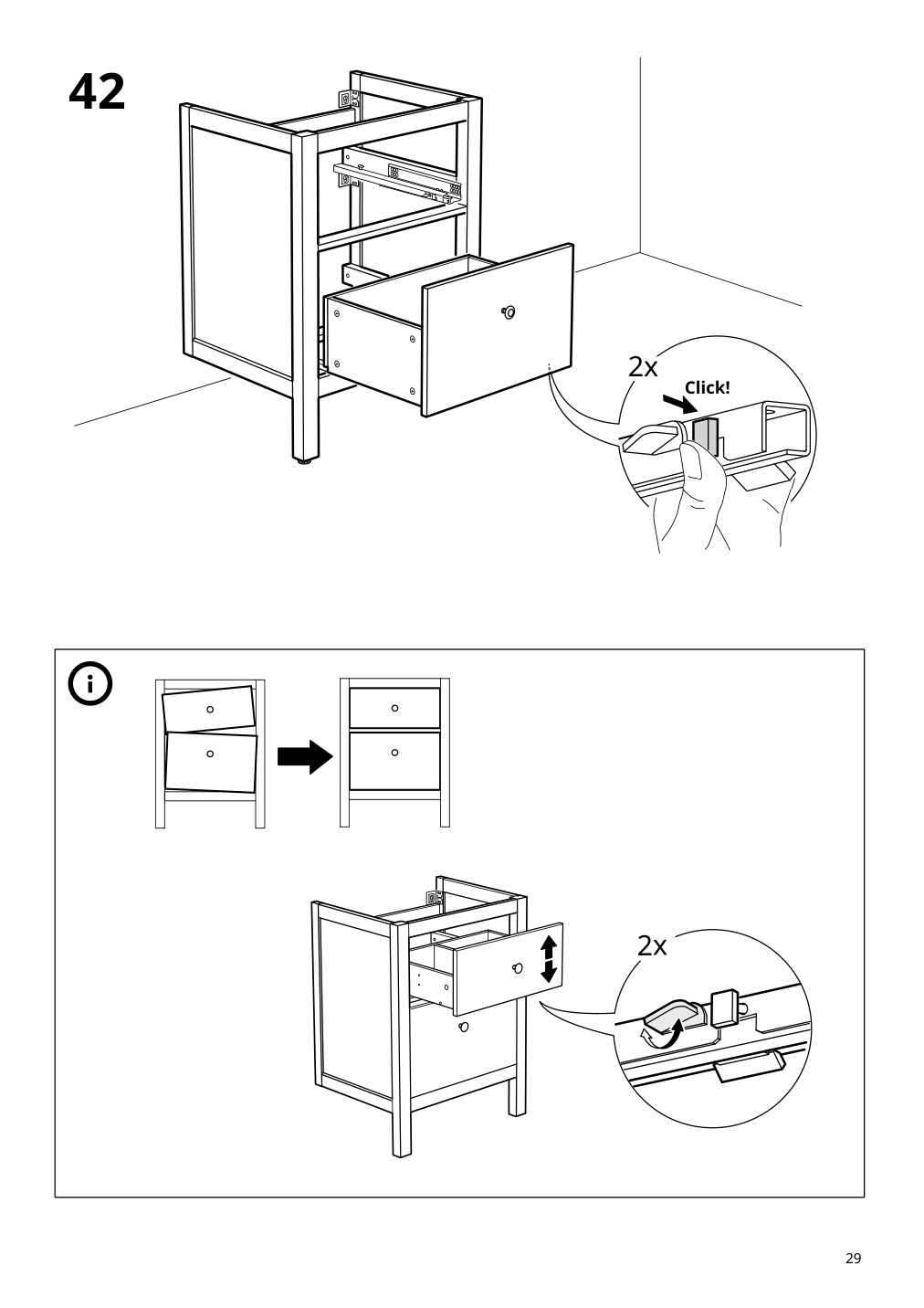 Assembly instructions for IKEA Hemnes sink cabinet with 2 drawers gray | Page 29 - IKEA HEMNES sink cabinet with 2 drawers 403.487.63