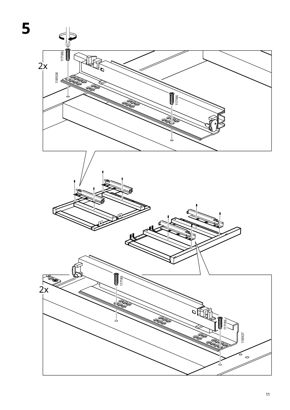 Assembly instructions for IKEA Hemnes sink cabinet with 2 drawers gray | Page 11 - IKEA HEMNES / ODENSVIK bathroom furniture, set of 5 893.898.46