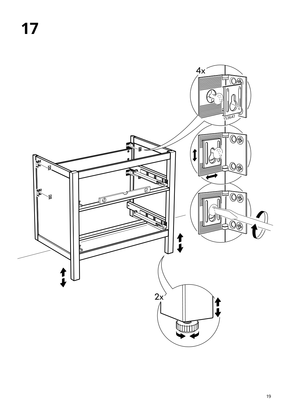 Assembly instructions for IKEA Hemnes sink cabinet with 2 drawers gray | Page 19 - IKEA HEMNES sink cabinet with 2 drawers 603.487.95