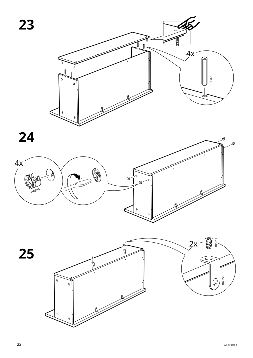 Assembly instructions for IKEA Hemnes sink cabinet with 2 drawers gray | Page 22 - IKEA HEMNES / ODENSVIK sink cabinet with 2 drawers 093.900.47