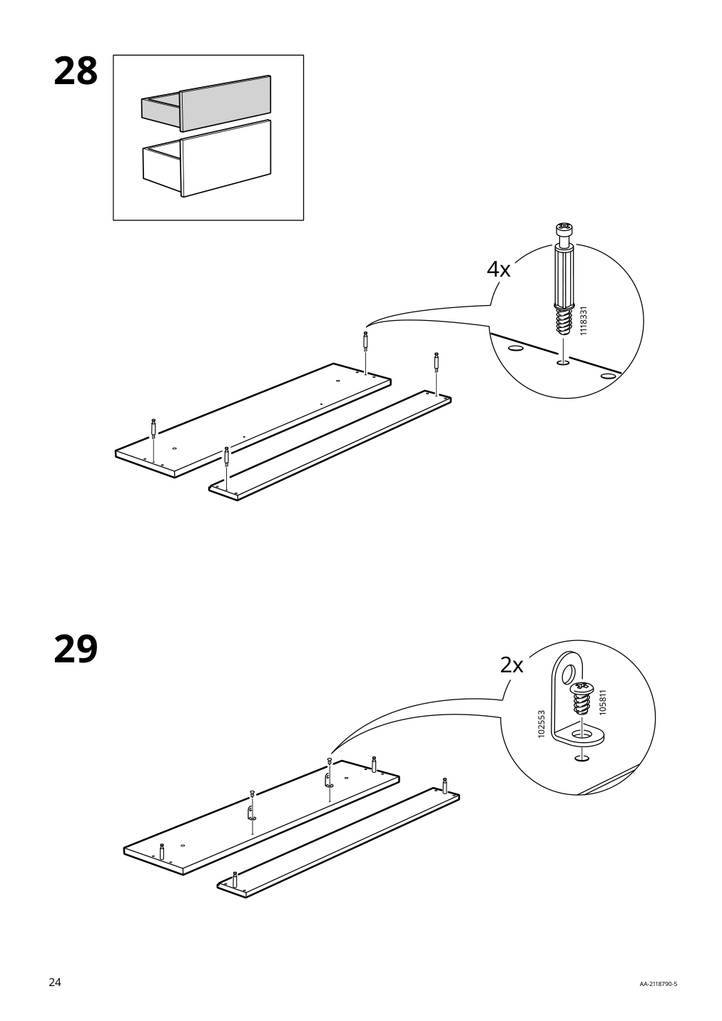 Assembly instructions for IKEA Hemnes sink cabinet with 2 drawers gray | Page 24 - IKEA HEMNES / RÄTTVIKEN bathroom furniture, set of 5 393.898.44