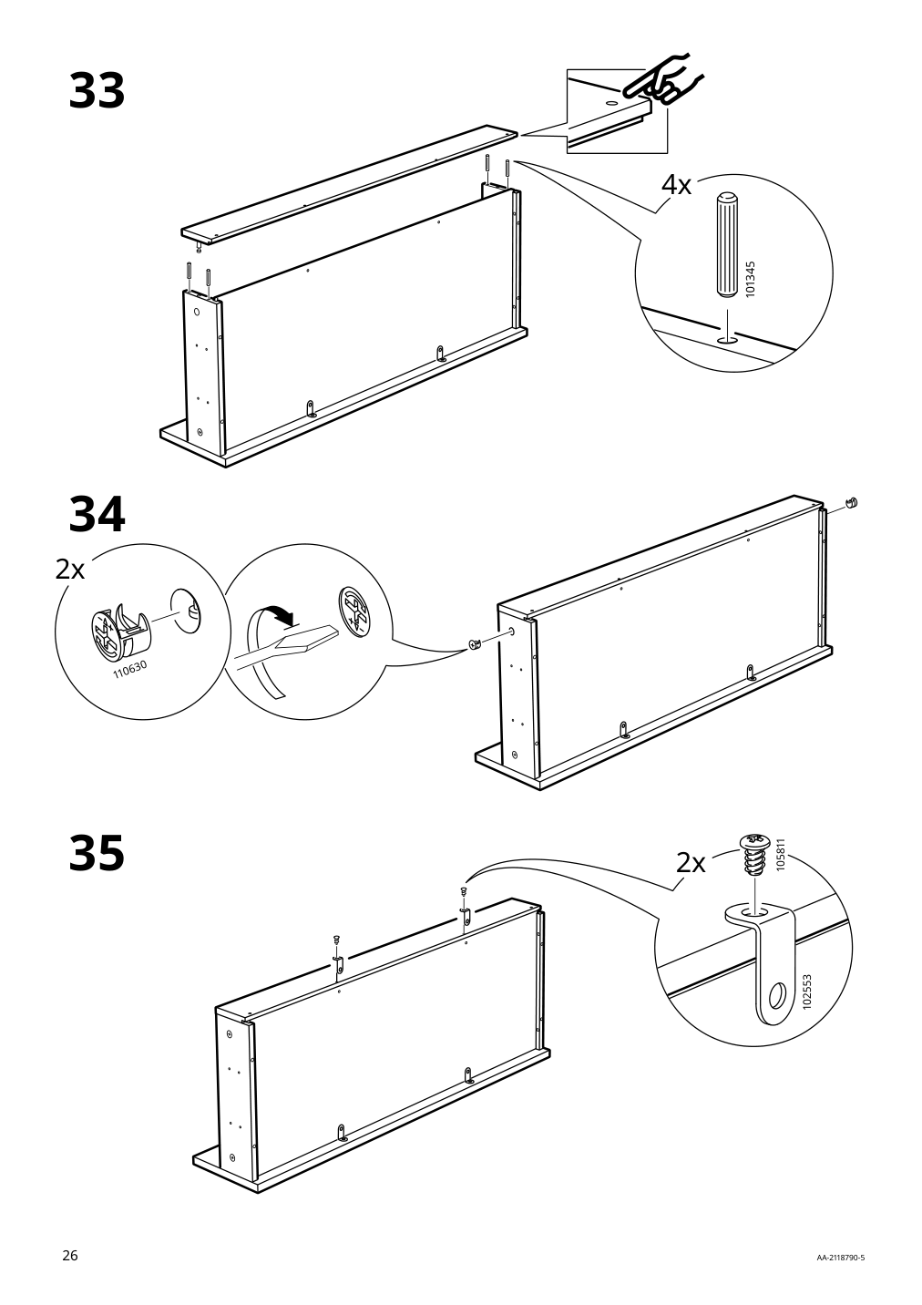 Assembly instructions for IKEA Hemnes sink cabinet with 2 drawers gray | Page 26 - IKEA HEMNES / ODENSVIK bathroom furniture, set of 6 593.898.24