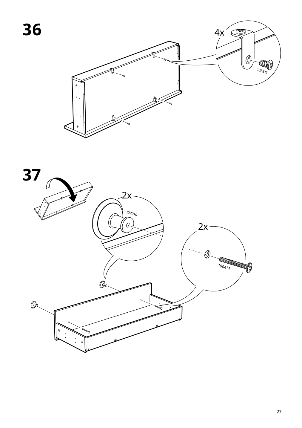 Assembly instructions for IKEA Hemnes sink cabinet with 2 drawers gray | Page 27 - IKEA HEMNES / ODENSVIK bathroom furniture, set of 6 593.898.24