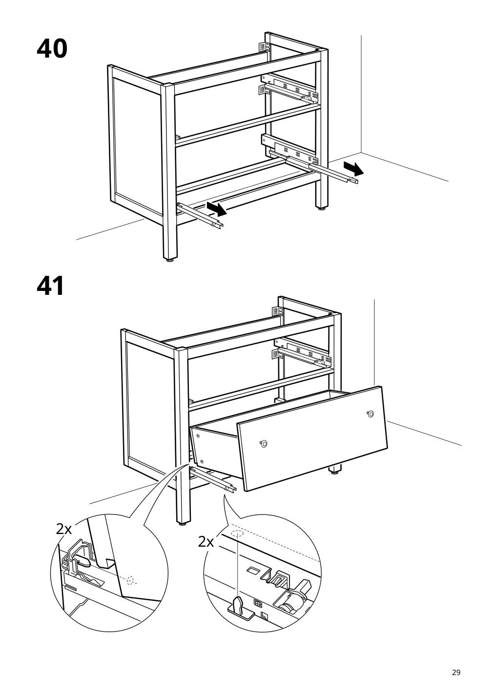 Assembly instructions for IKEA Hemnes sink cabinet with 2 drawers gray | Page 29 - IKEA HEMNES sink cabinet with 2 drawers 603.487.95