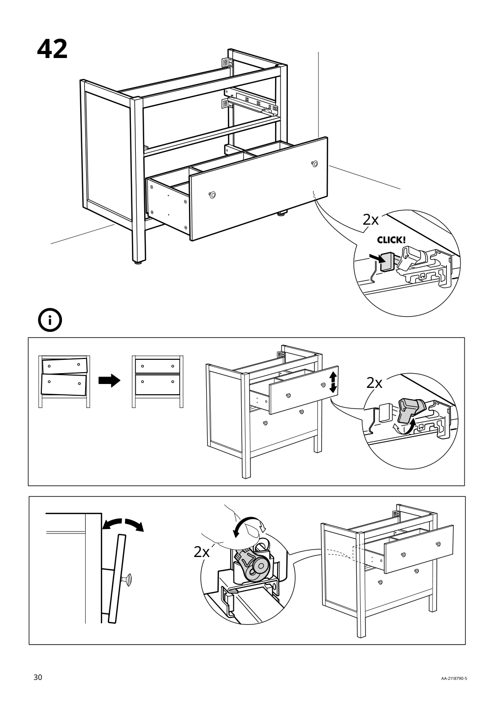 Assembly instructions for IKEA Hemnes sink cabinet with 2 drawers gray | Page 30 - IKEA HEMNES / ODENSVIK sink cabinet with 2 drawers 093.900.47