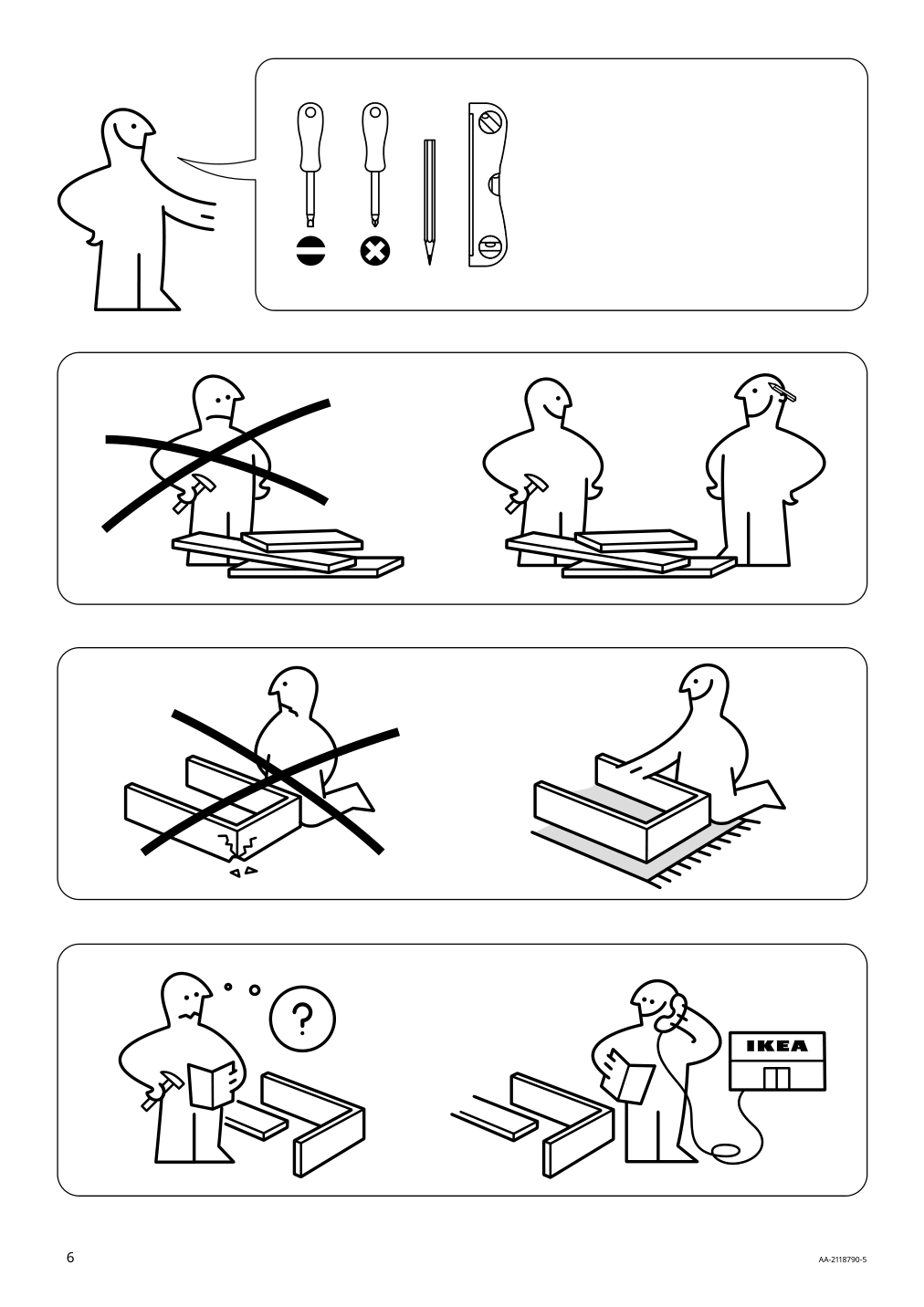 Assembly instructions for IKEA Hemnes sink cabinet with 2 drawers gray | Page 6 - IKEA HEMNES / ODENSVIK bathroom furniture, set of 6 593.898.24