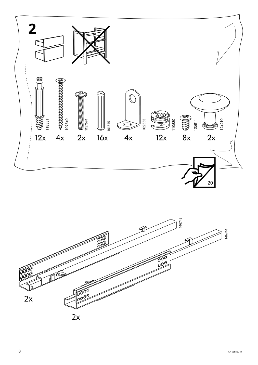 Assembly instructions for IKEA Hemnes sink cabinet with 2 drawers white | Page 8 - IKEA HEMNES / RÄTTVIKEN sink cabinet with 2 drawers 292.936.82