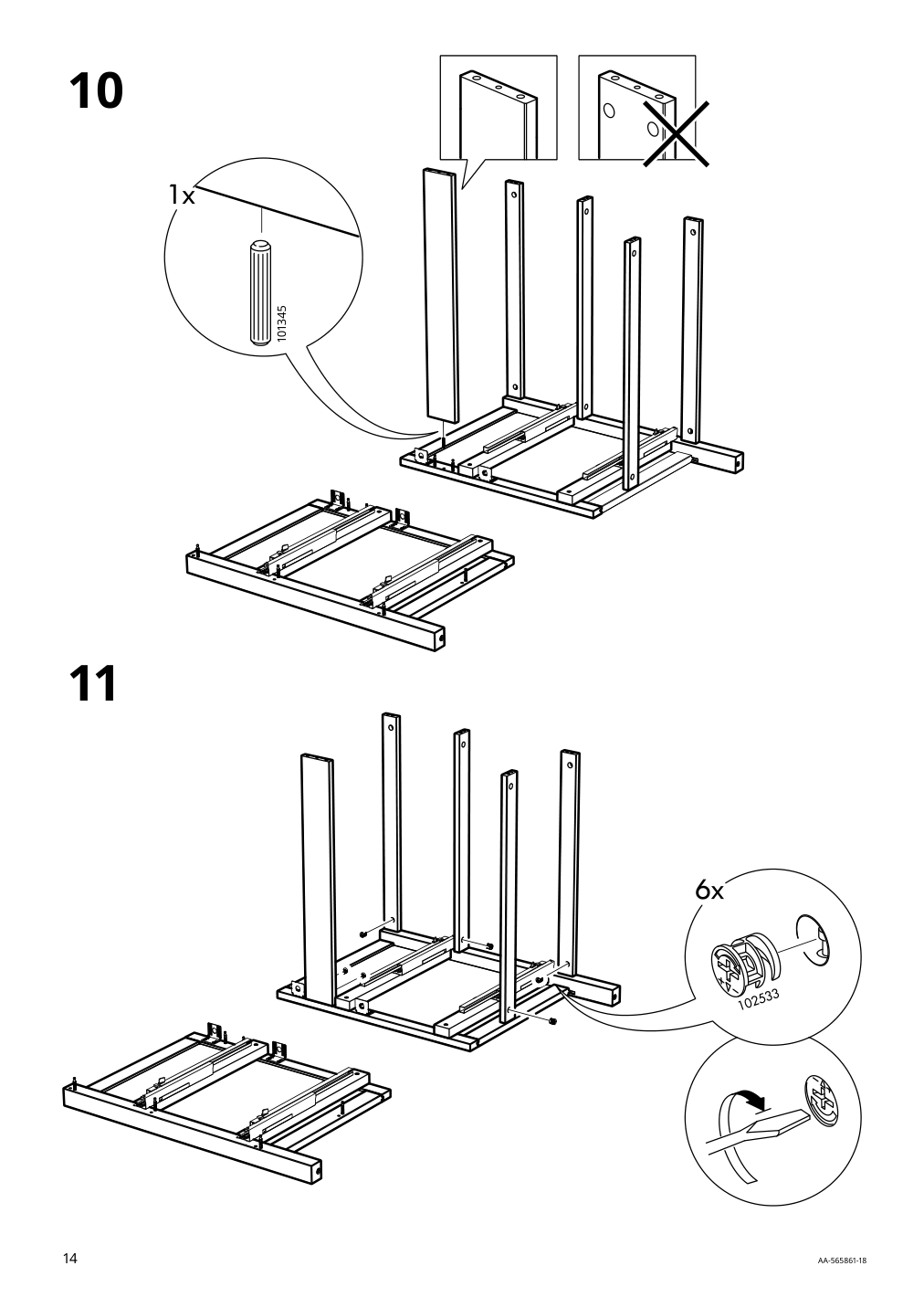 Assembly instructions for IKEA Hemnes sink cabinet with 2 drawers white | Page 14 - IKEA HEMNES sink cabinet with 2 drawers 202.176.64