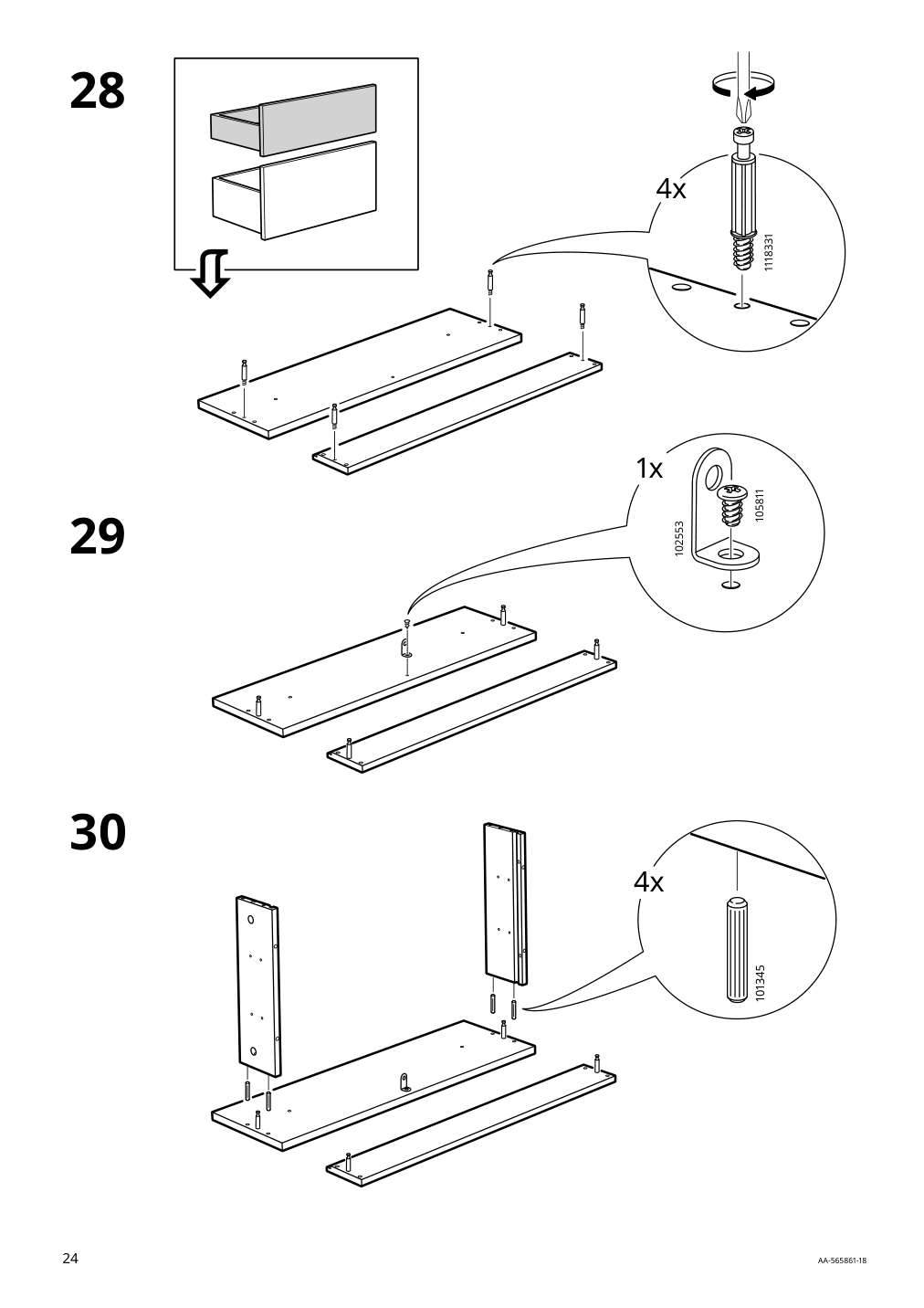 Assembly instructions for IKEA Hemnes sink cabinet with 2 drawers white | Page 24 - IKEA HEMNES sink cabinet with 2 drawers 202.176.64