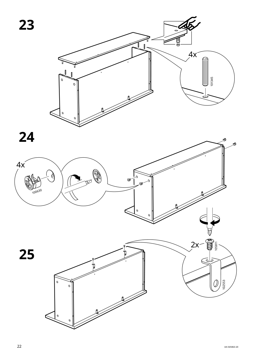 Assembly instructions for IKEA Hemnes sink cabinet with 2 drawers white | Page 22 - IKEA HEMNES / ODENSVIK sink cabinet with 2 drawers 092.934.52