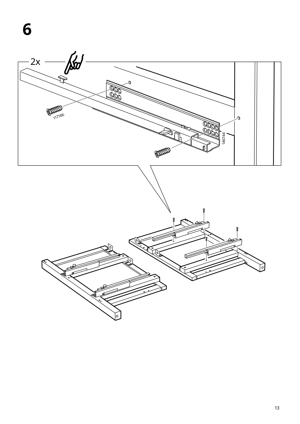 Assembly instructions for IKEA Hemnes sink cabinet with 4 drawers gray | Page 13 - IKEA HEMNES / ODENSVIK sink cabinet with 4 drawers 293.857.09