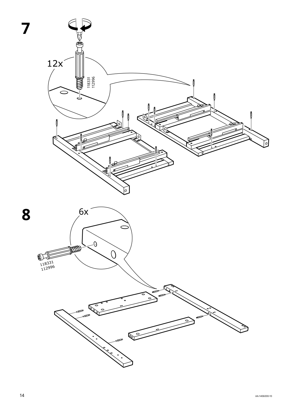 Assembly instructions for IKEA Hemnes sink cabinet with 4 drawers gray | Page 14 - IKEA HEMNES / ODENSVIK sink cabinet with 4 drawers 393.900.55