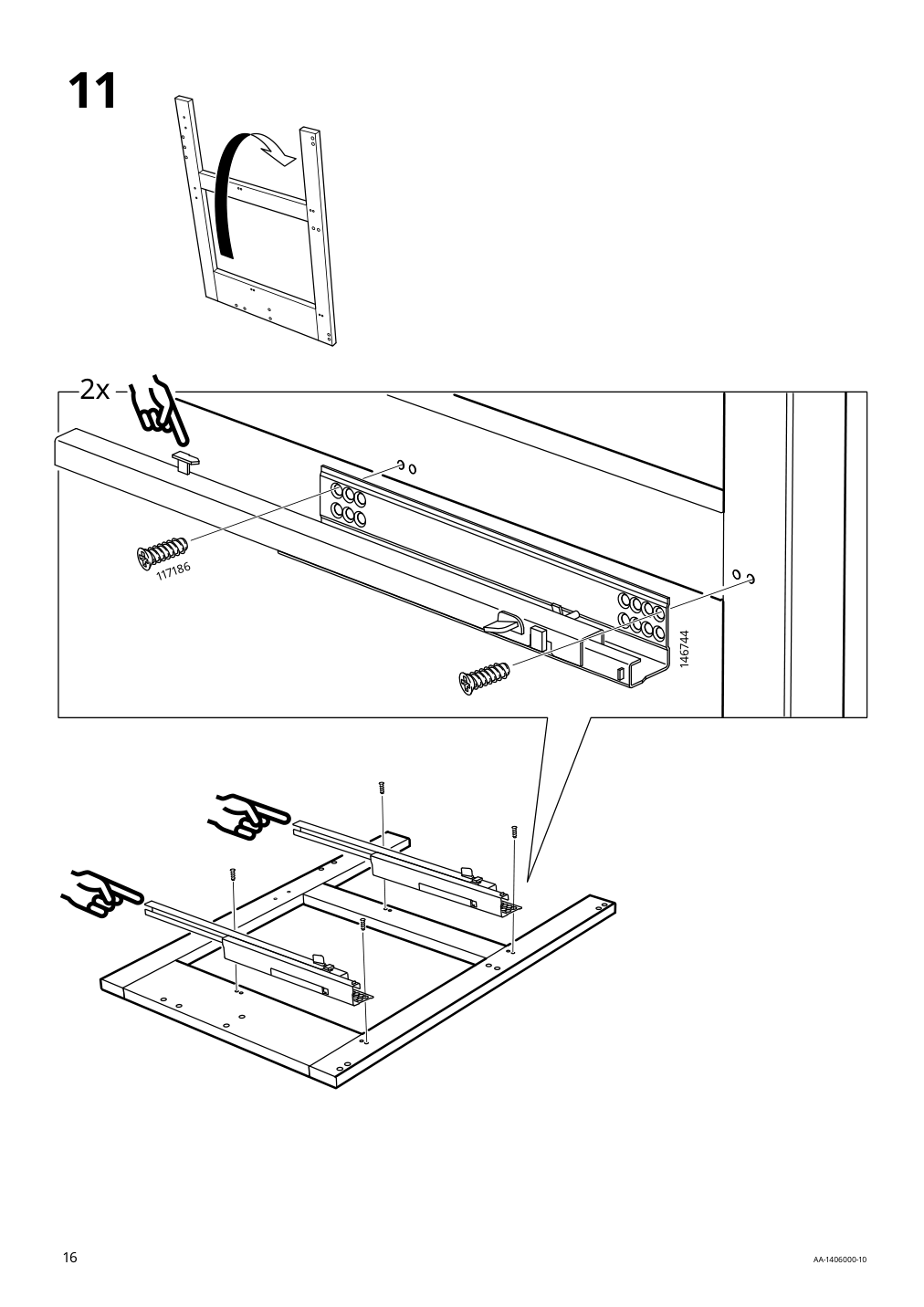 Assembly instructions for IKEA Hemnes sink cabinet with 4 drawers gray | Page 16 - IKEA HEMNES / ODENSVIK bathroom furniture, set of 5 993.898.22