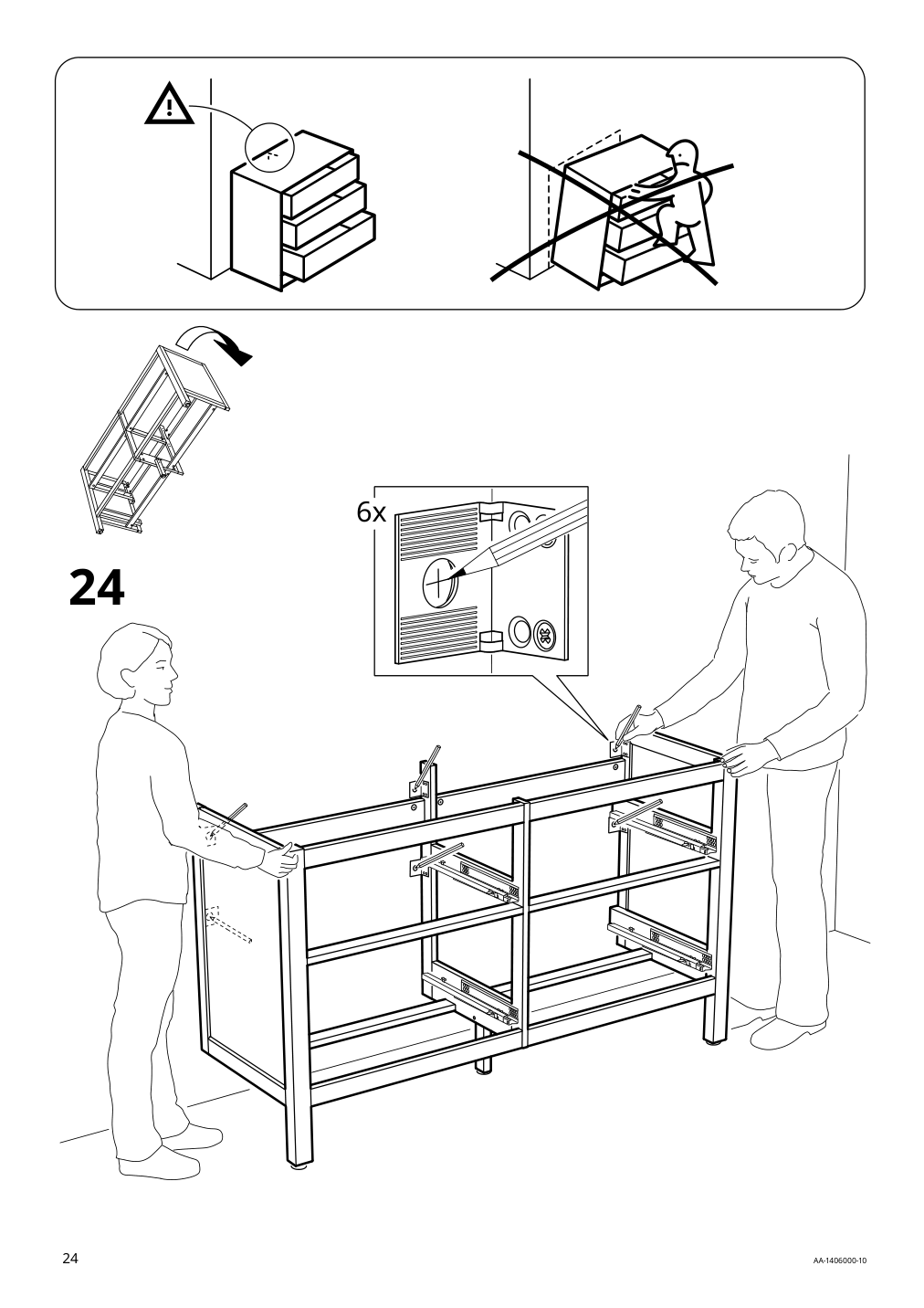 Assembly instructions for IKEA Hemnes sink cabinet with 4 drawers gray | Page 24 - IKEA HEMNES / ODENSVIK bathroom furniture, set of 5 993.898.22