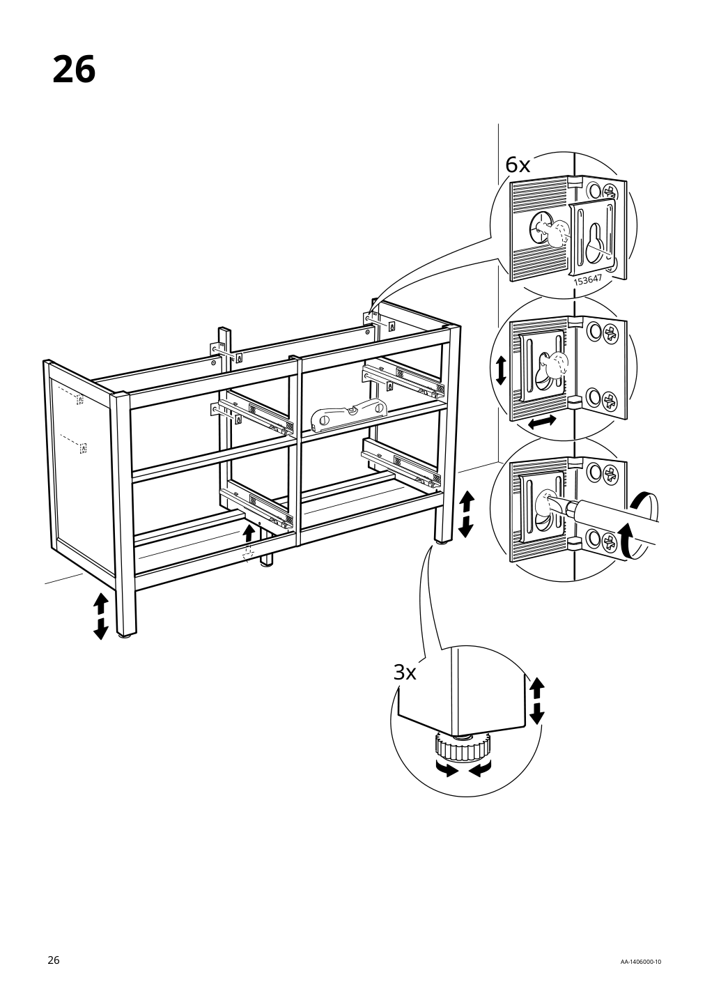 Assembly instructions for IKEA Hemnes sink cabinet with 4 drawers gray | Page 26 - IKEA HEMNES / ODENSVIK sink cabinet with 4 drawers 293.857.09