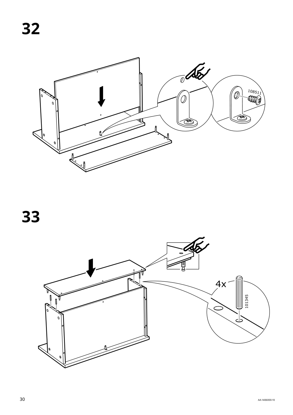 Assembly instructions for IKEA Hemnes sink cabinet with 4 drawers gray | Page 30 - IKEA HEMNES sink cabinet with 4 drawers 403.489.80