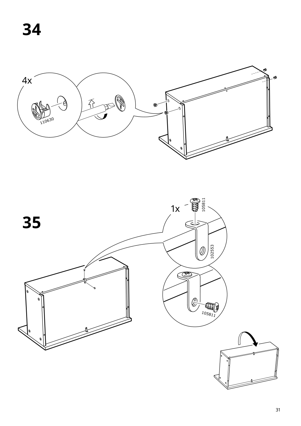 Assembly instructions for IKEA Hemnes sink cabinet with 4 drawers gray | Page 31 - IKEA HEMNES sink cabinet with 4 drawers 403.489.80