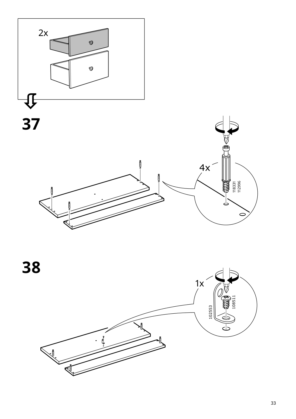 Assembly instructions for IKEA Hemnes sink cabinet with 4 drawers gray | Page 33 - IKEA HEMNES / ODENSVIK bathroom furniture, set of 5 993.898.22