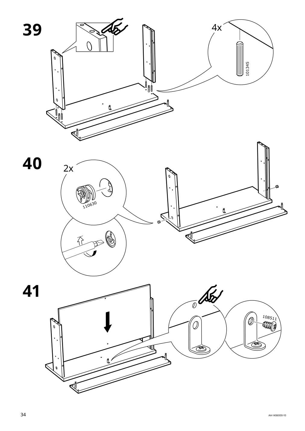 Assembly instructions for IKEA Hemnes sink cabinet with 4 drawers gray | Page 34 - IKEA HEMNES sink cabinet with 4 drawers 403.489.80