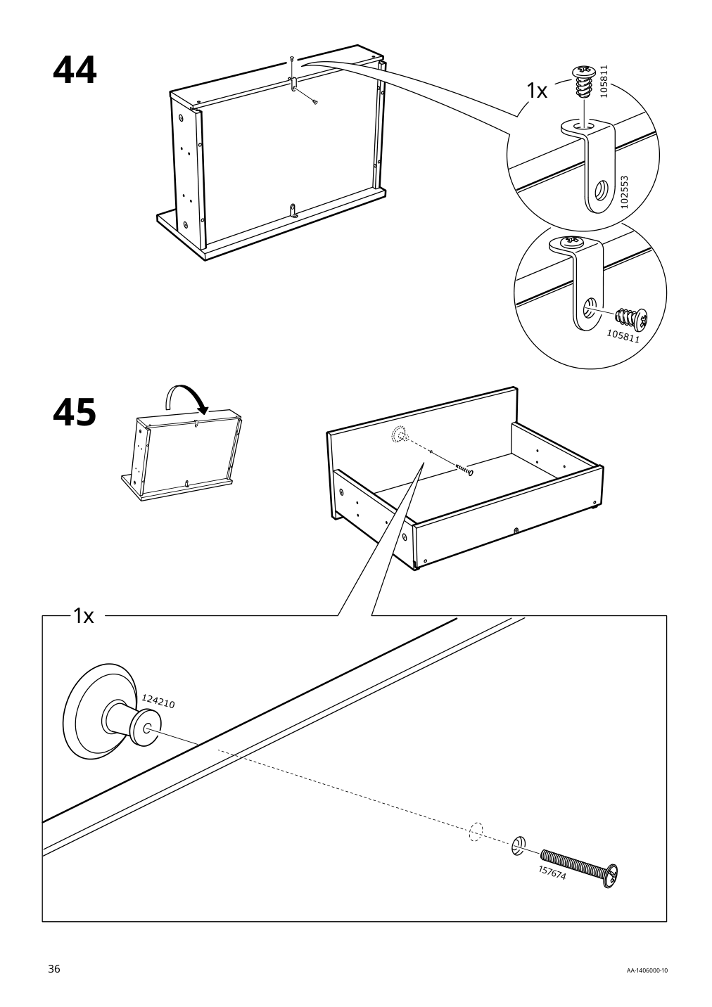 Assembly instructions for IKEA Hemnes sink cabinet with 4 drawers gray | Page 36 - IKEA HEMNES sink cabinet with 4 drawers 403.489.80