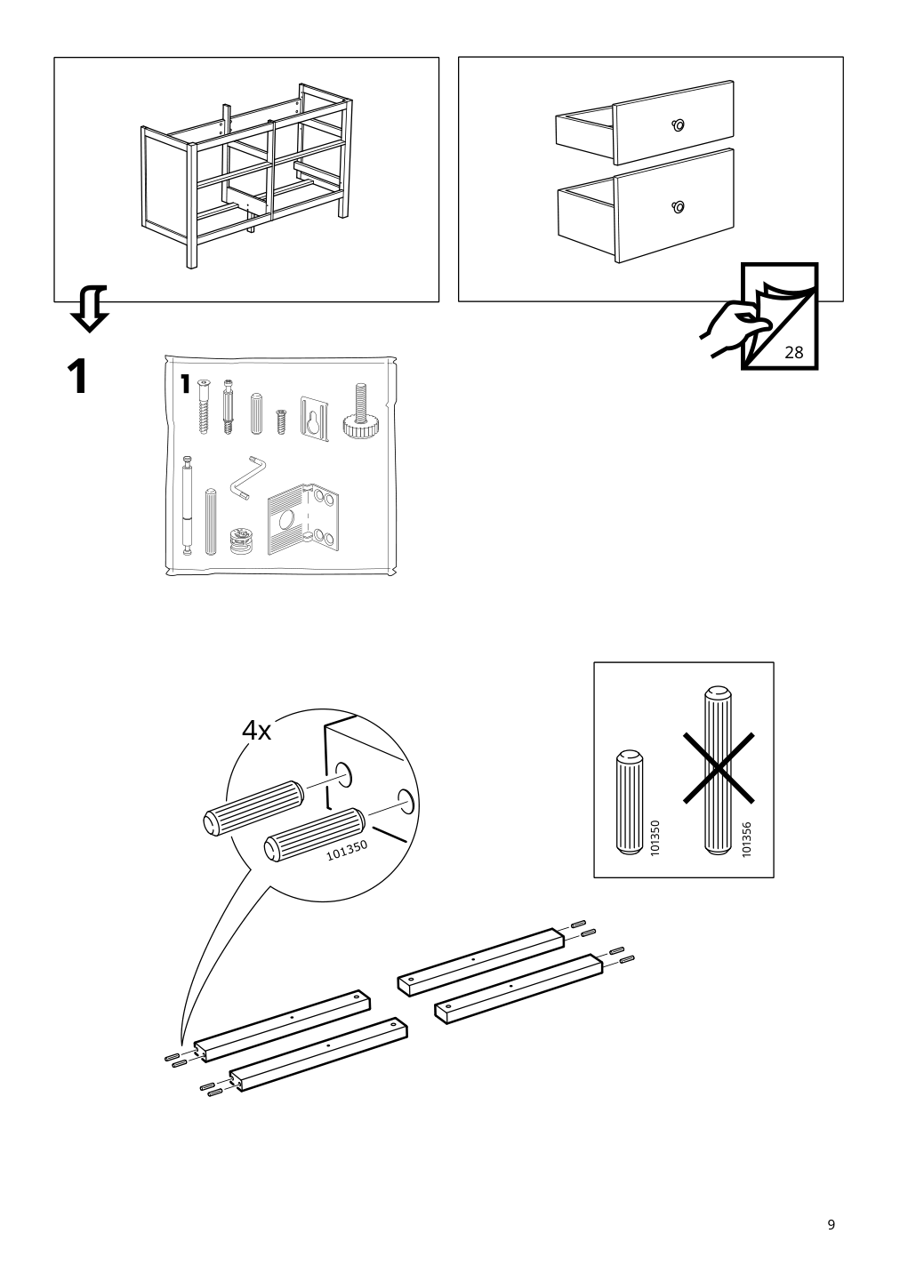 Assembly instructions for IKEA Hemnes sink cabinet with 4 drawers gray | Page 9 - IKEA HEMNES / ODENSVIK sink cabinet with 4 drawers 293.857.09