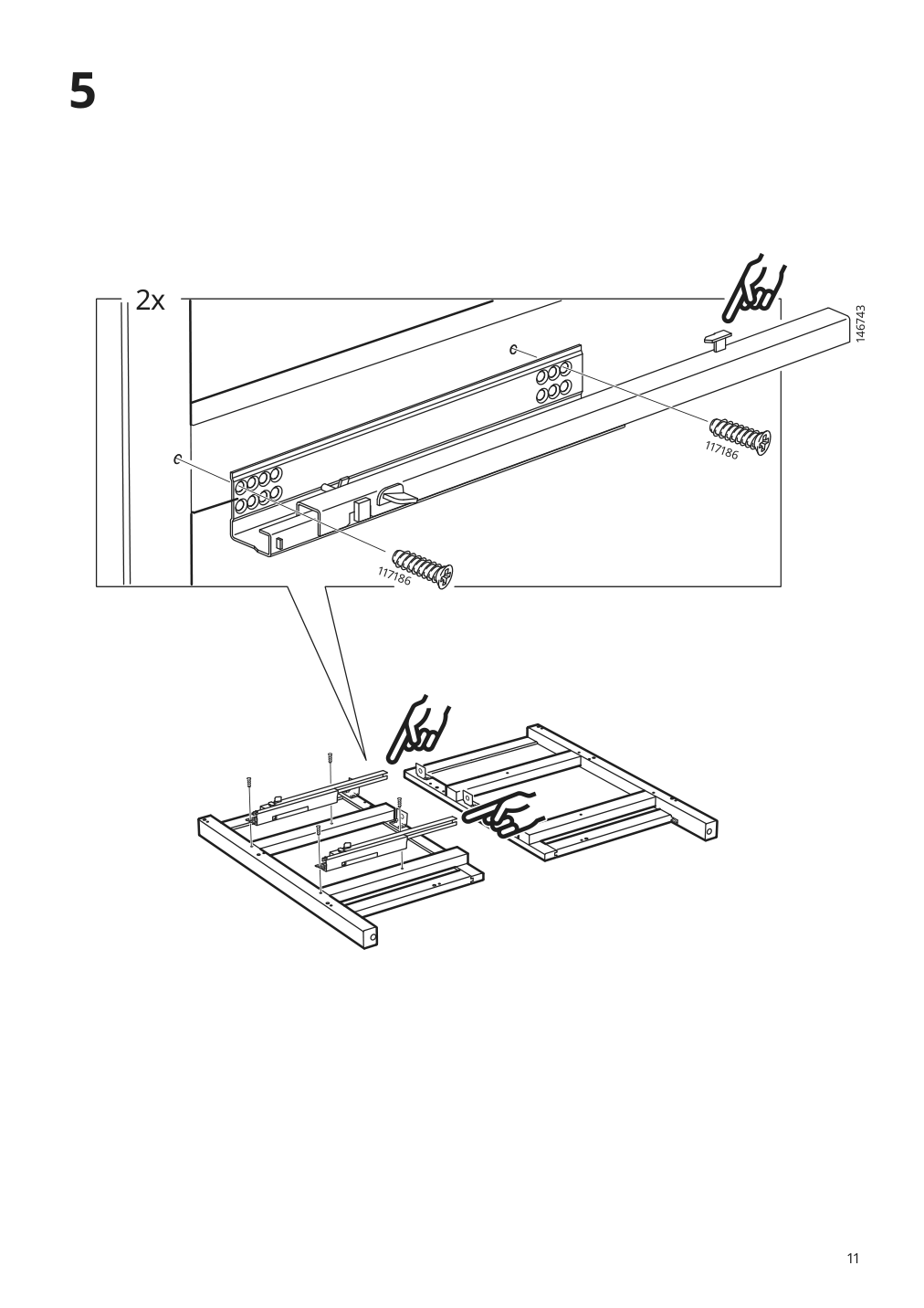 Assembly instructions for IKEA Hemnes sink cabinet with 4 drawers white | Page 11 - IKEA HEMNES sink cabinet with 4 drawers 202.936.67