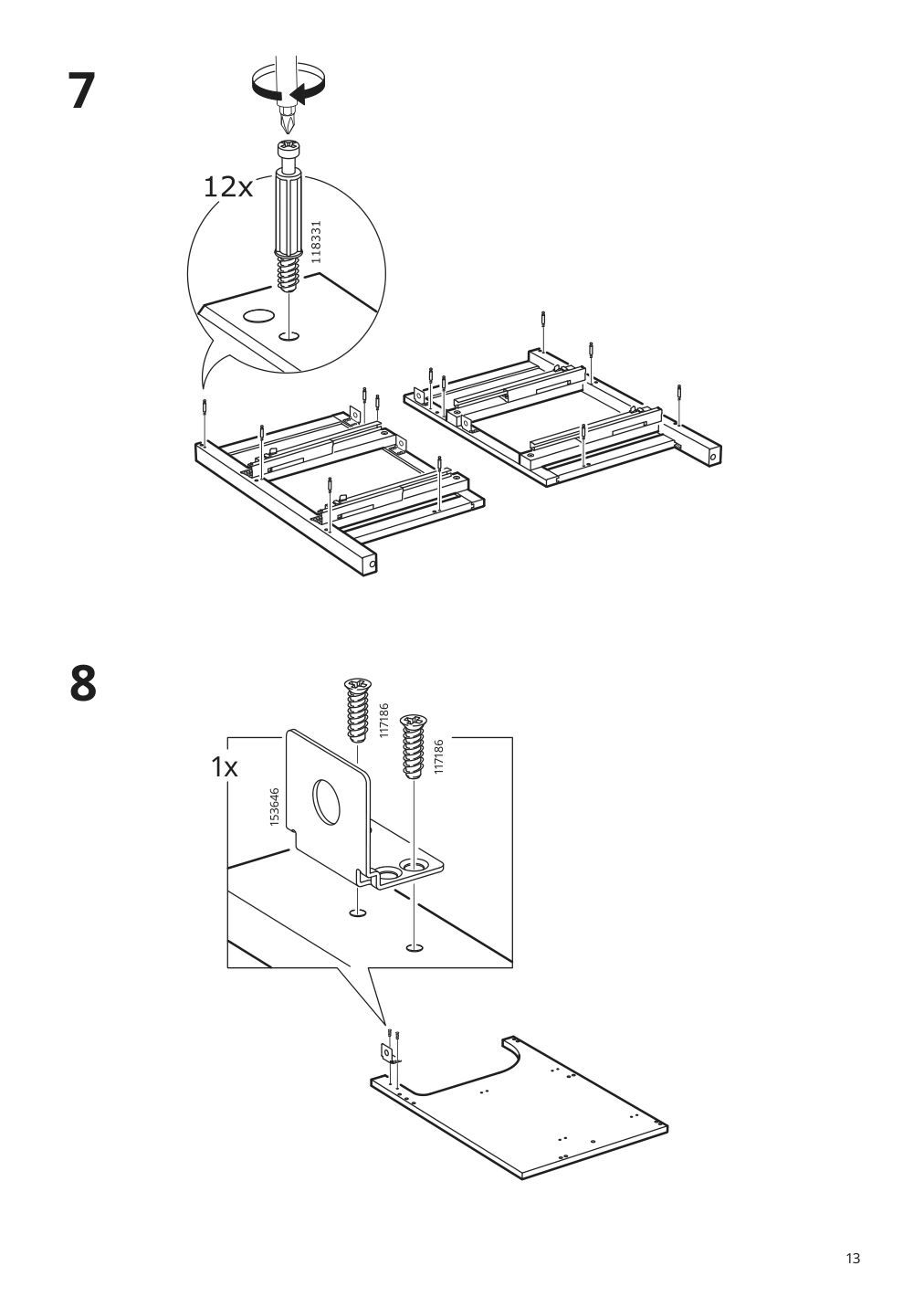 Assembly instructions for IKEA Hemnes sink cabinet with 4 drawers white | Page 13 - IKEA HEMNES sink cabinet with 4 drawers 202.936.67