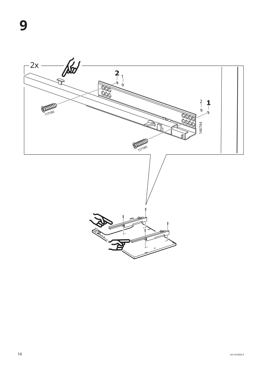 Assembly instructions for IKEA Hemnes sink cabinet with 4 drawers white | Page 14 - IKEA HEMNES sink cabinet with 4 drawers 202.936.67