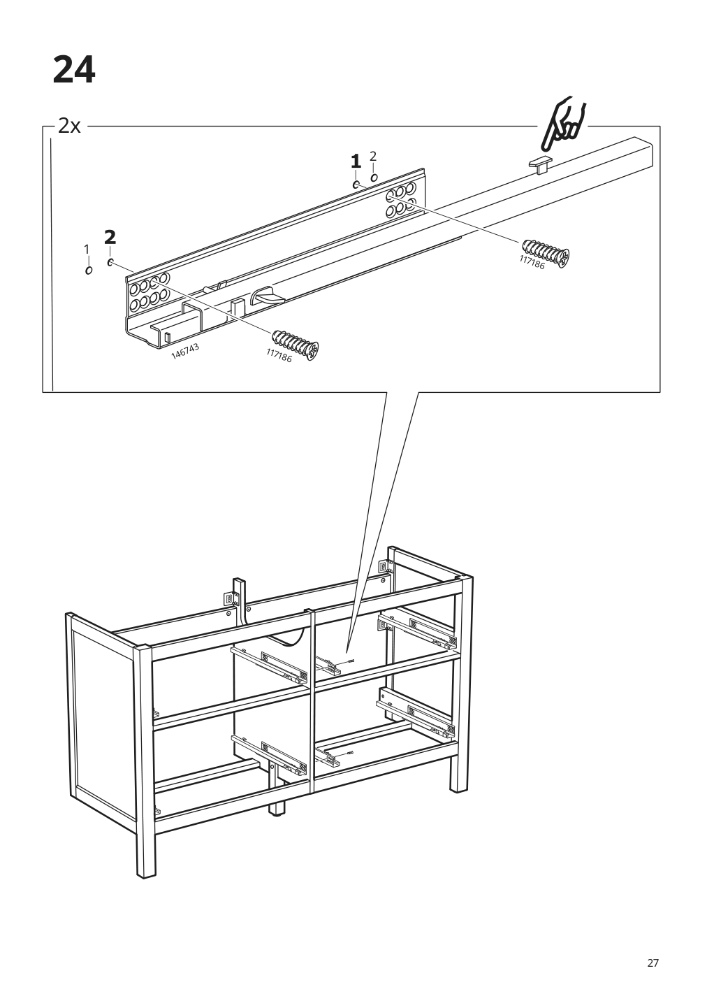 Assembly instructions for IKEA Hemnes sink cabinet with 4 drawers white | Page 27 - IKEA HEMNES sink cabinet with 4 drawers 602.936.70