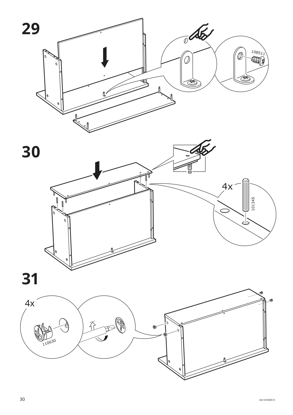 Assembly instructions for IKEA Hemnes sink cabinet with 4 drawers white | Page 30 - IKEA HEMNES sink cabinet with 4 drawers 202.936.67