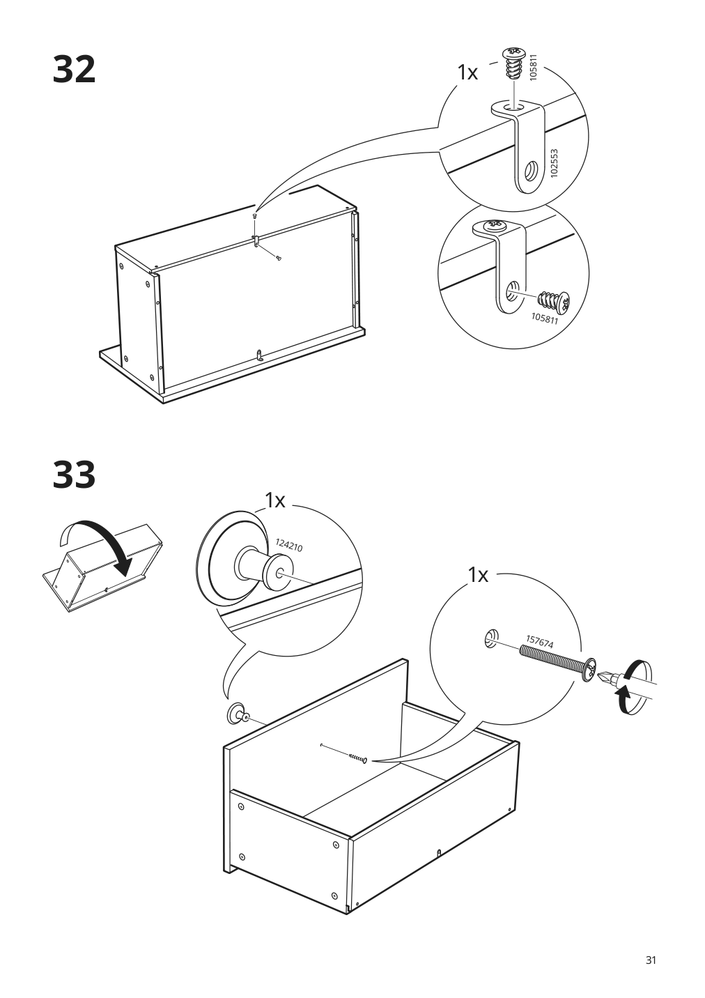 Assembly instructions for IKEA Hemnes sink cabinet with 4 drawers white | Page 31 - IKEA HEMNES sink cabinet with 4 drawers 202.936.67